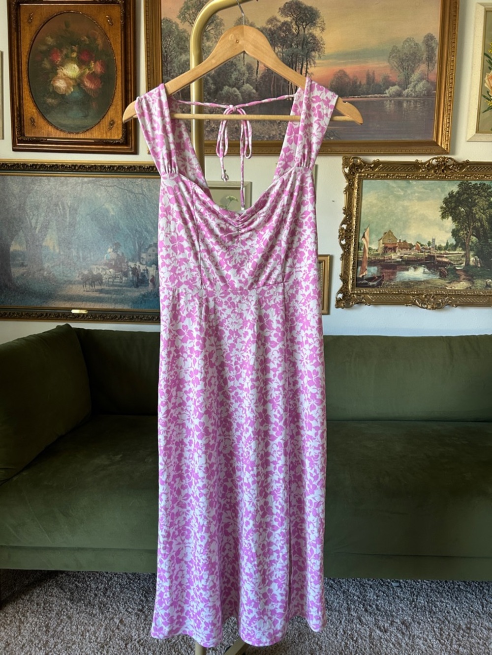 NWT! Lush Pink and White Floral Dress
